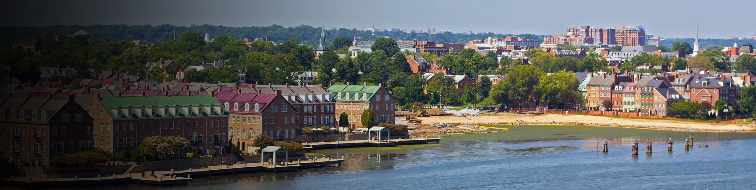 An aerial view of Alexandria, Virginia. Northern VA Disability Advocates at Mathis & Mathis help people win disability benefits.