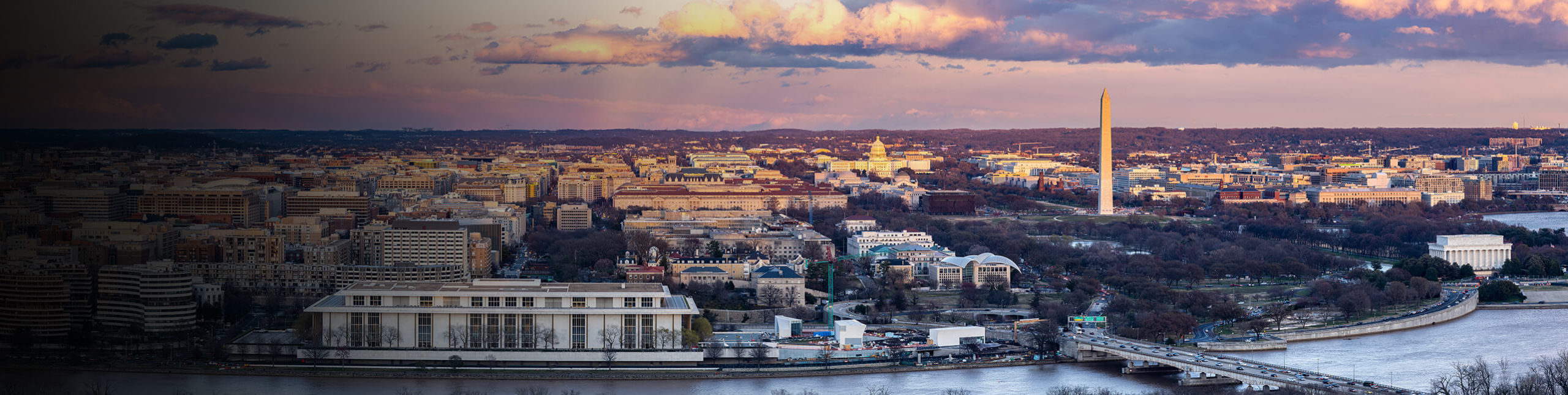 An aerial view of Washington, DC. DC disability advocates at Mathis & Mathis are available to help people win disability benefits.